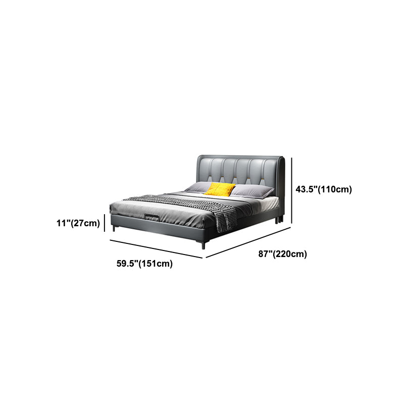 Modern Wingback Bed with Wingback Headboard and Metal Legs Bed
