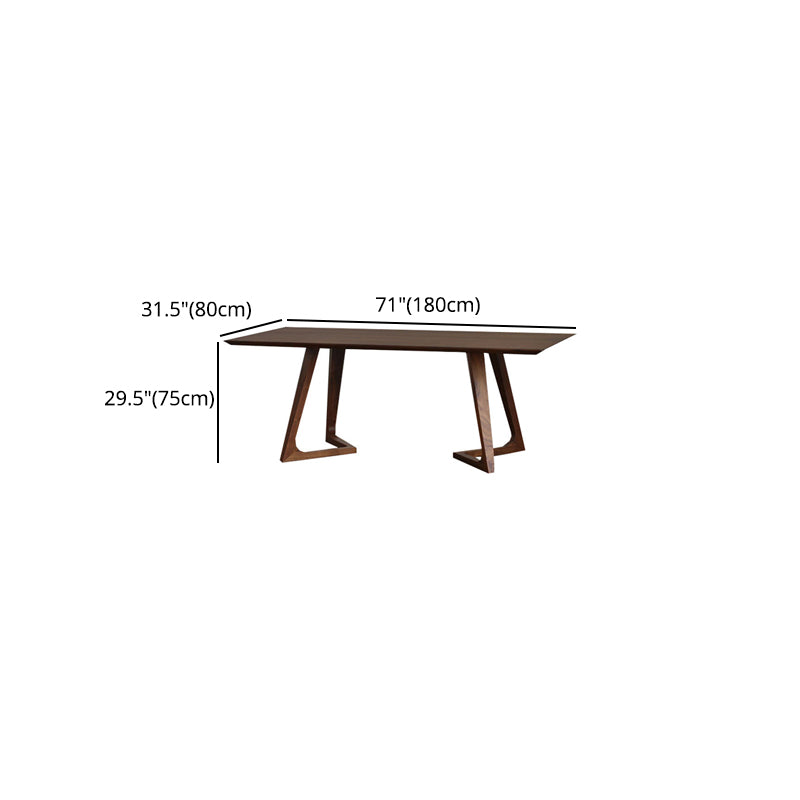 Rectangle Double Pedestal Table Modern Pine Solid Wood Dining Site Table