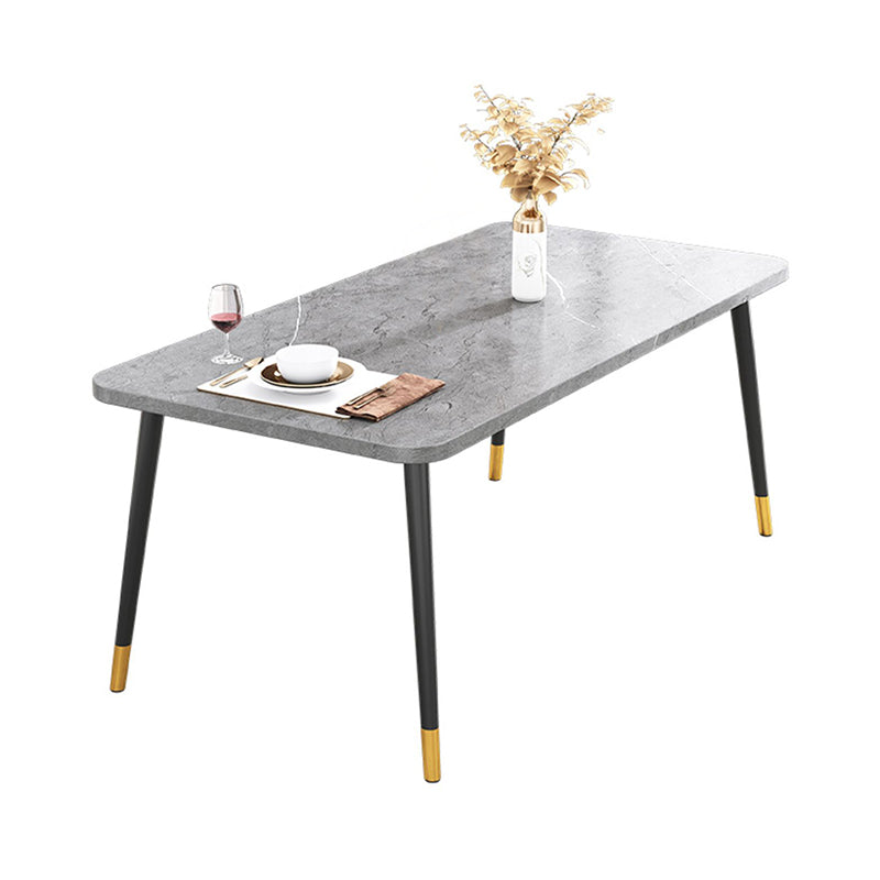 Rectangular Sintered Stone Dining Table Traditional Luxury Dining Furniture with 4 Legs