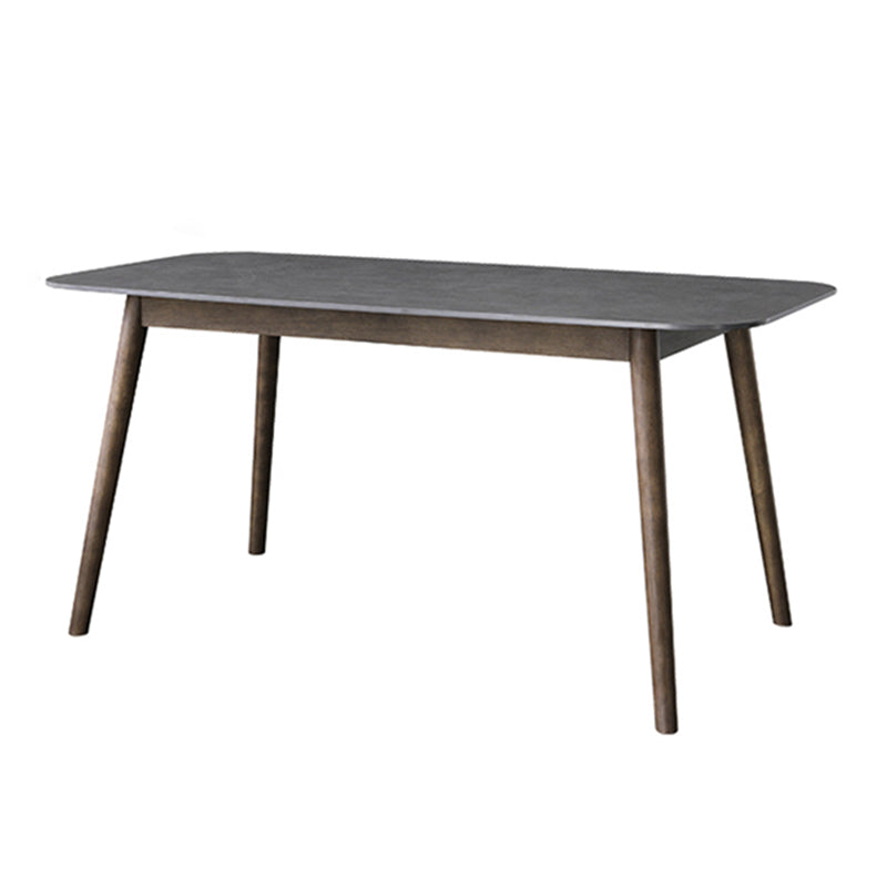 Mid-Century Modern Dining Table Sintered Stone Dining Table with 4 Legs