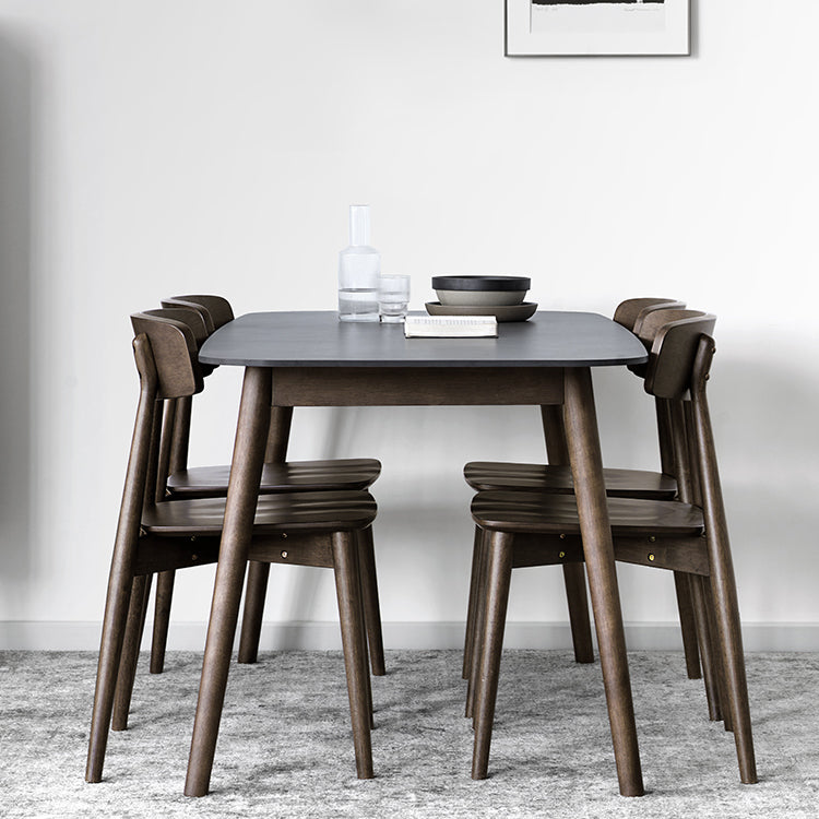 Mid-Century Modern Dining Table Sintered Stone Dining Table with 4 Legs