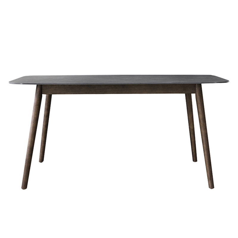 Mid-Century Modern Dining Table Sintered Stone Dining Table with 4 Legs