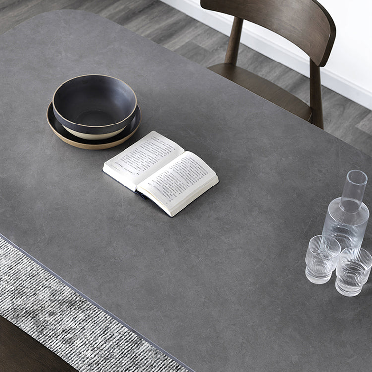 Mid-Century Modern Dining Table Sintered Stone Dining Table with 4 Legs