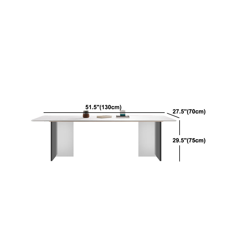Modern Dining Table with White Stone Rectangle Dining Table for Kitchen