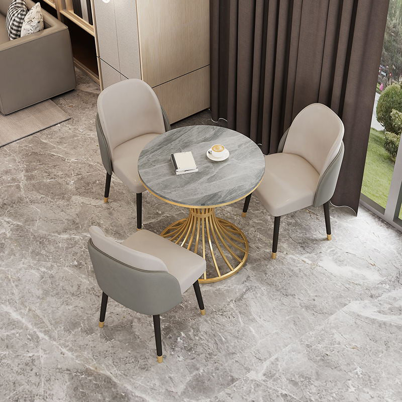 Traditional Luxury Dining Table Sintered Stone Pedestal Table for Dining Room