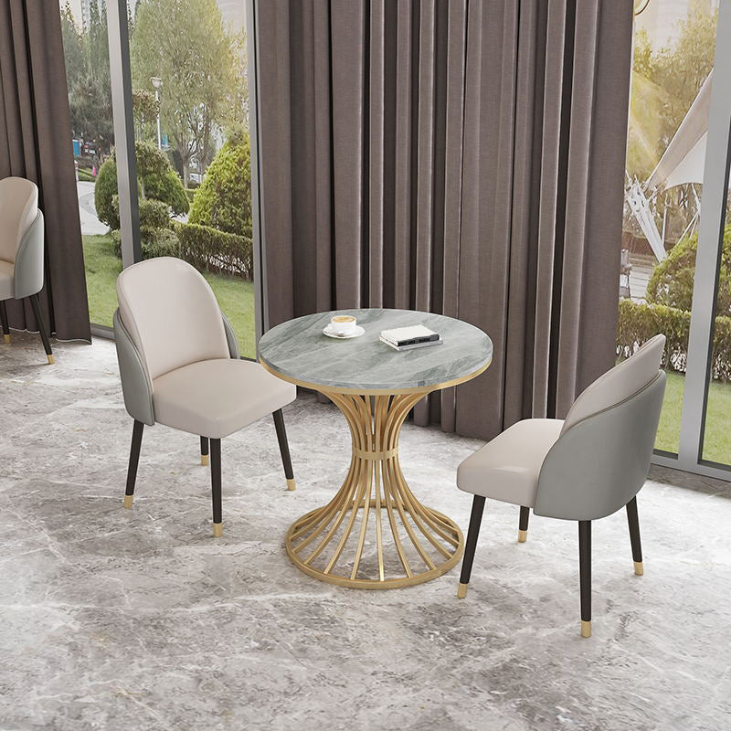 Traditional Luxury Dining Table Sintered Stone Pedestal Table for Dining Room