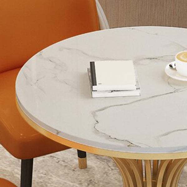 Traditional Luxury Dining Table Sintered Stone Pedestal Table for Dining Room