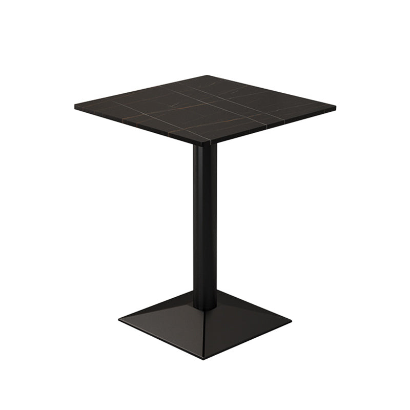 Industrial Iron Dining Table Stone Dining Furniture with Metal Base