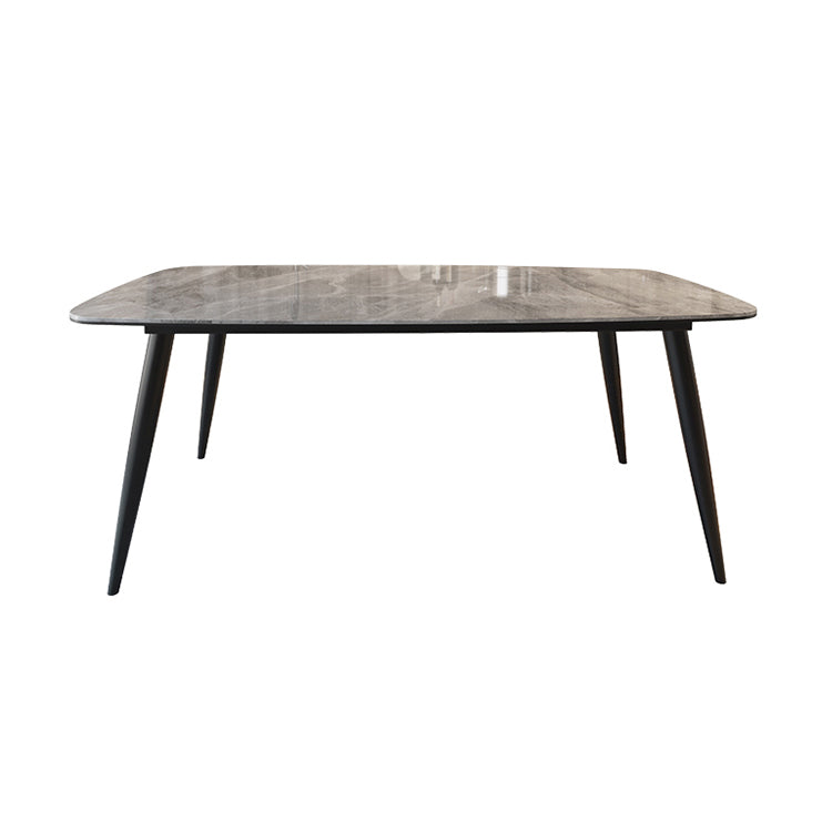 Stone and Steel Dining Table Industrial Grey Dinner Room Kitchen Table