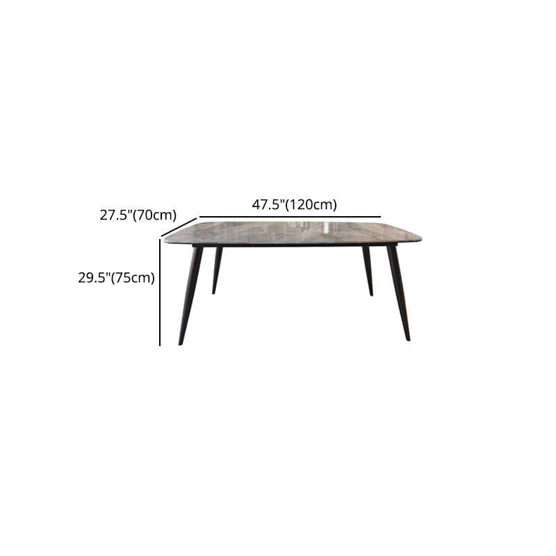 Stone and Steel Dining Table Industrial Grey Dinner Room Kitchen Table