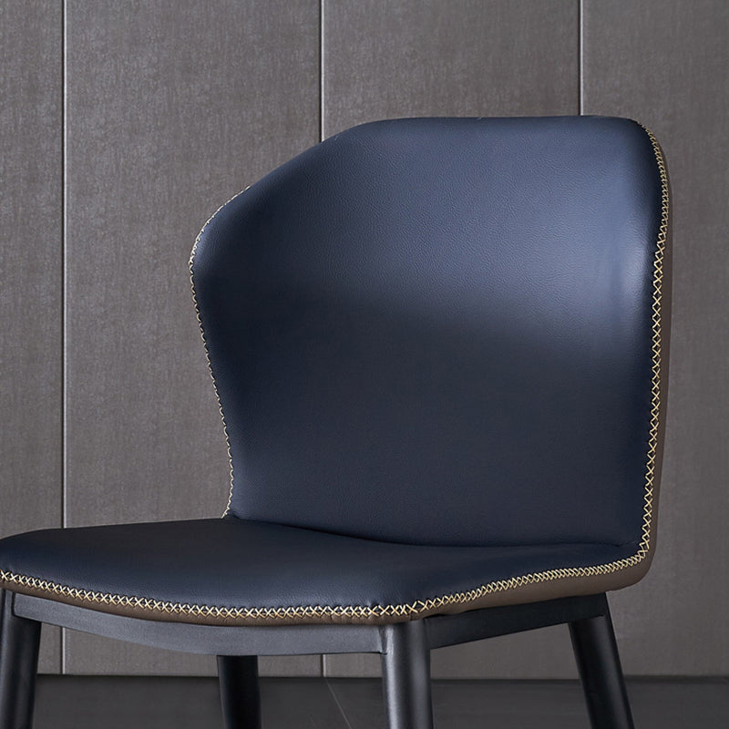 Metal Indoor Upholstered Dining Chair Metallic Finish Wingback Side Chair