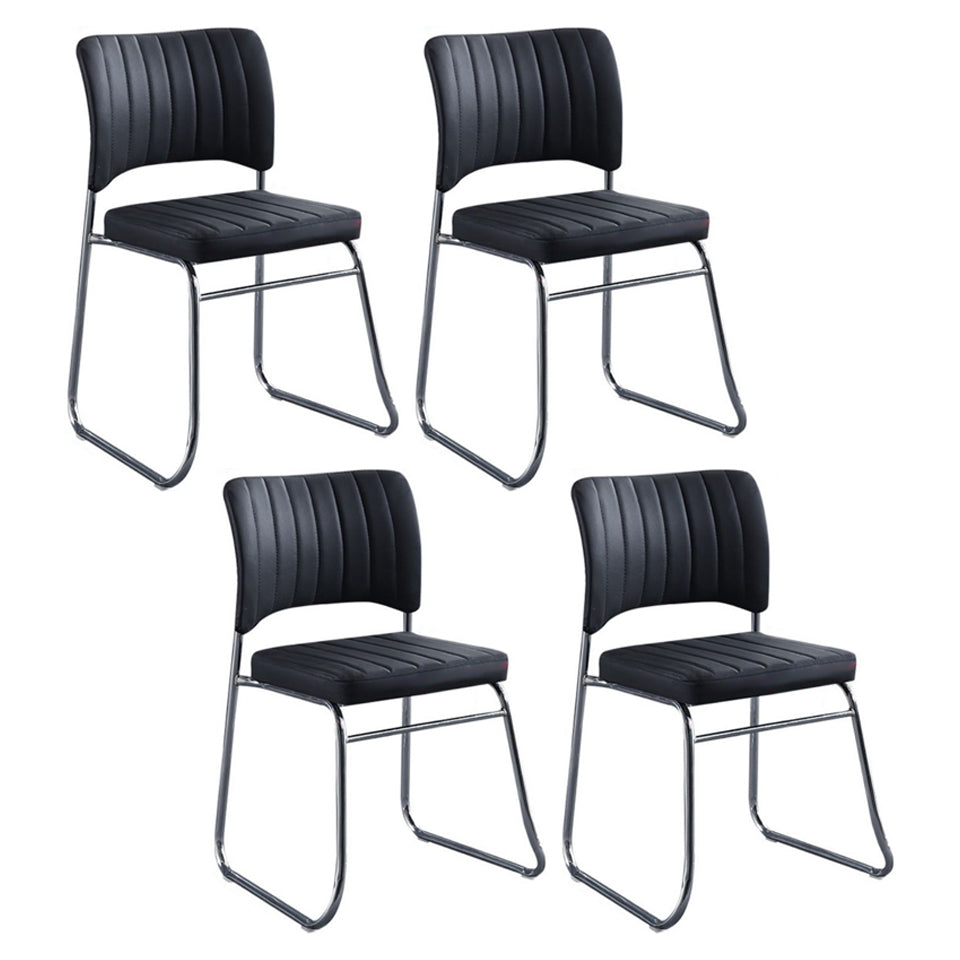Modern Dining Chair Armless Chairs for Kitchen with Metal Legs