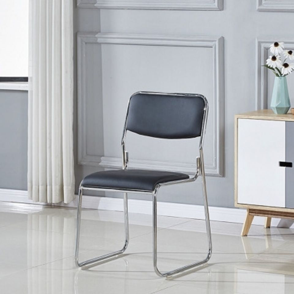 Modern Dining Chair Armless Chairs for Kitchen with Metal Legs