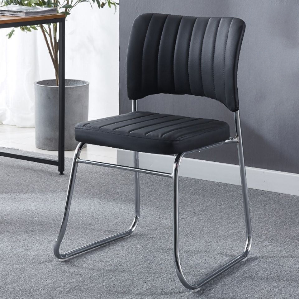 Modern Dining Chair Armless Chairs for Kitchen with Metal Legs