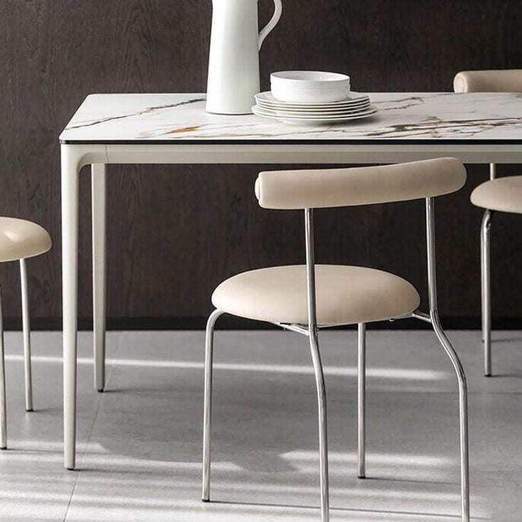 Modern Armless Dining Chairs Stackable Low Back Dining Chair