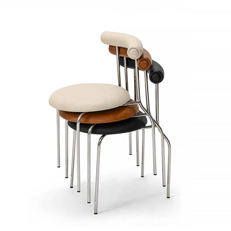 Modern Armless Dining Chairs Stackable Low Back Dining Chair
