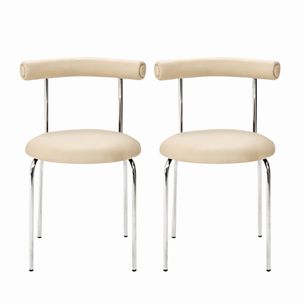 Modern Armless Dining Chairs Stackable Low Back Dining Chair