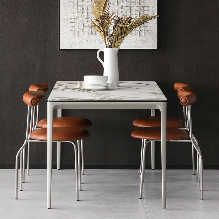 Modern Armless Dining Chairs Stackable Low Back Dining Chair