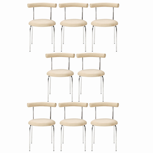 Modern Armless Dining Chairs Stackable Low Back Dining Chair