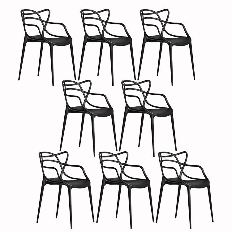 Scandinavian Stackable Dining Chairs Plastic Armless Dining Side Chair