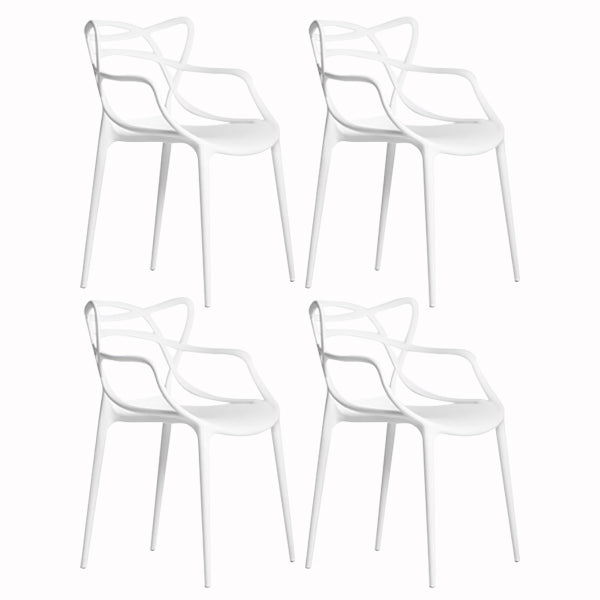 Scandinavian Stackable Dining Chairs Plastic Armless Dining Side Chair