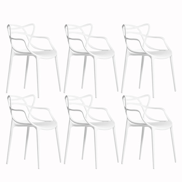 Scandinavian Stackable Dining Chairs Plastic Armless Dining Side Chair