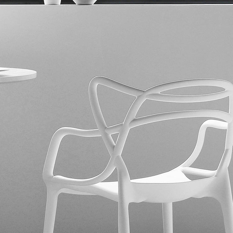 Scandinavian Stackable Dining Chairs Plastic Armless Dining Side Chair