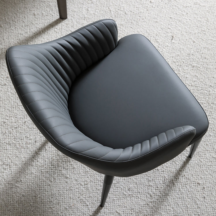 Contemporary Arm Dining Chairs Faux Leather Parsons Dining Side Chair