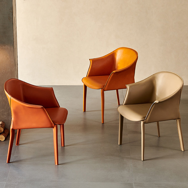 Faux Leather Dining Arm Chair Contemporary Dining and Accent Chairs