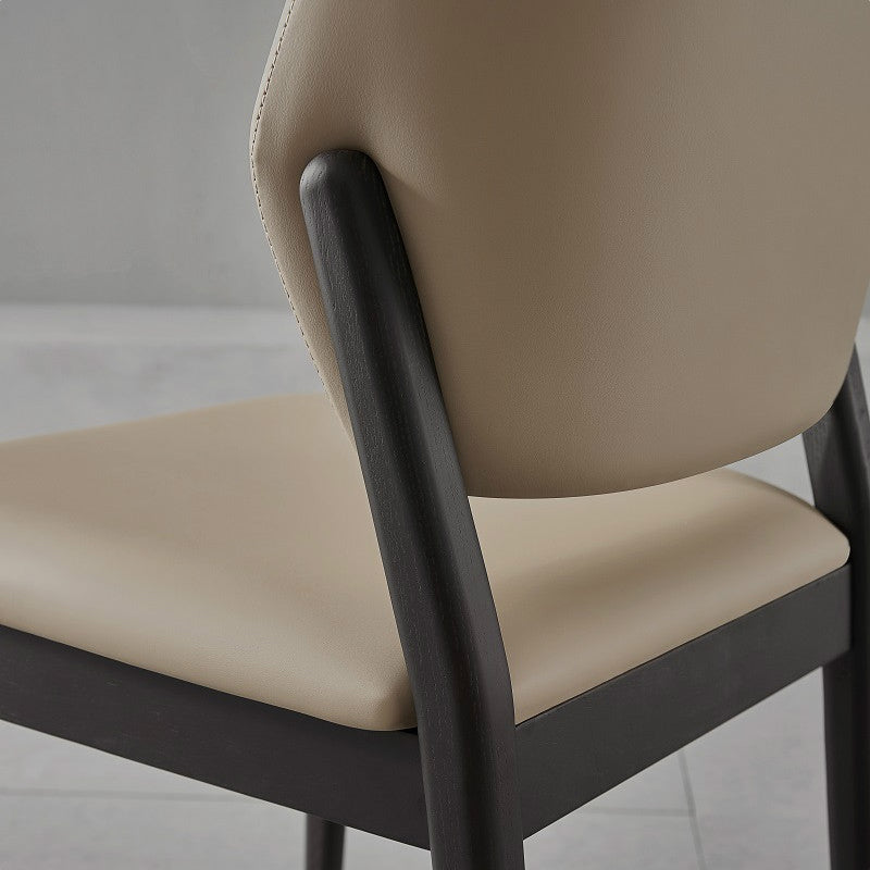 Ash Wood Legs Side Chair Modern Armless Dining Chairs with Upholstered
