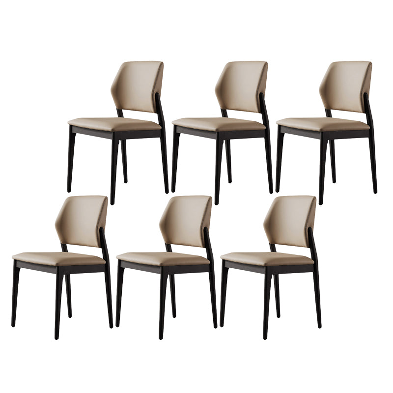 Ash Wood Legs Side Chair Modern Armless Dining Chairs with Upholstered