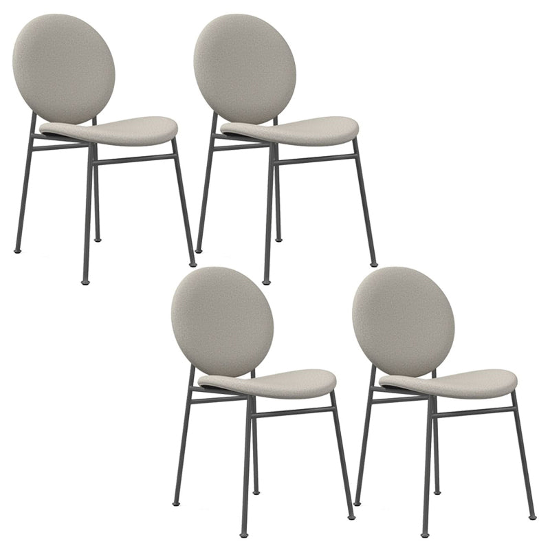 Metal Legs Dining Chairs Fabric Armless Dining Side Chair for Home
