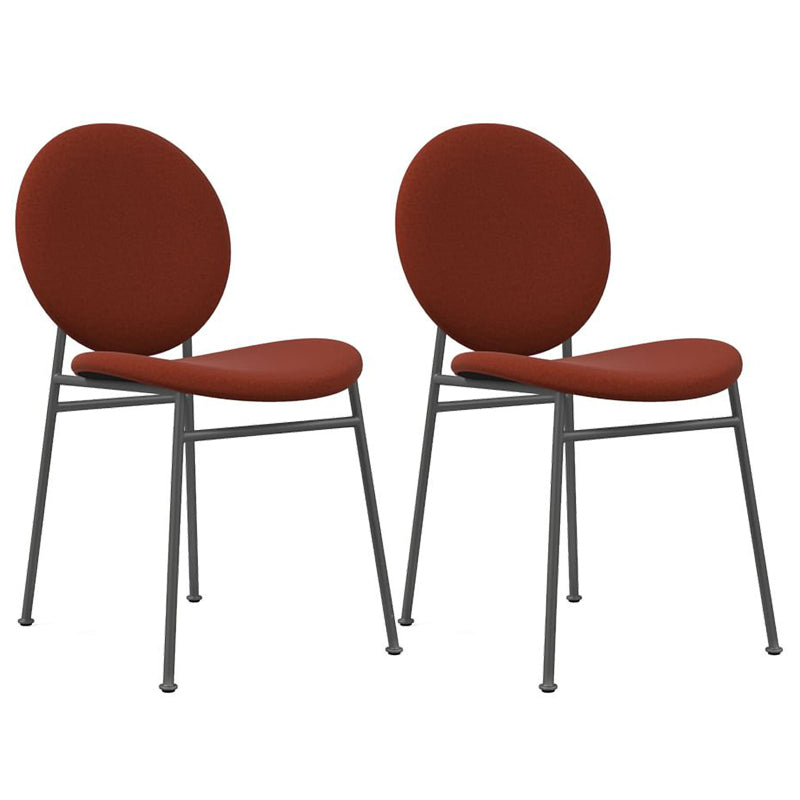 Metal Legs Dining Chairs Fabric Armless Dining Side Chair for Home
