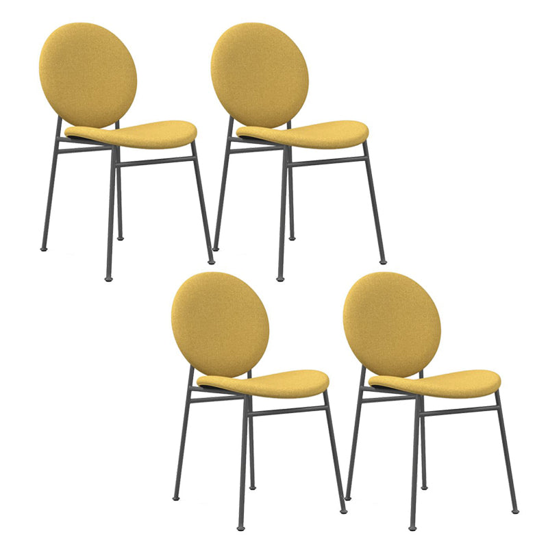 Metal Legs Dining Chairs Fabric Armless Dining Side Chair for Home