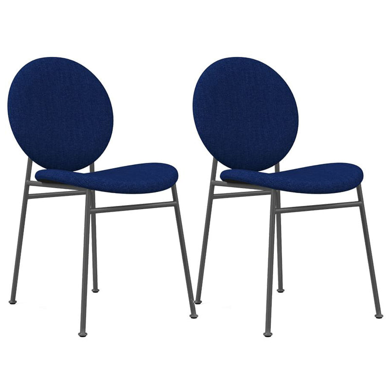 Metal Legs Dining Chairs Fabric Armless Dining Side Chair for Home