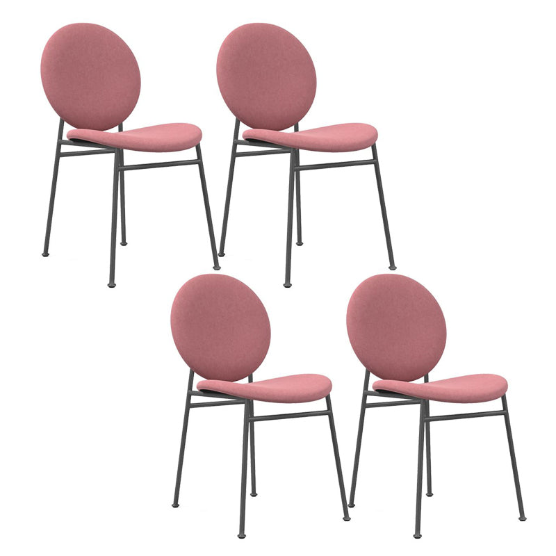 Metal Legs Dining Chairs Fabric Armless Dining Side Chair for Home