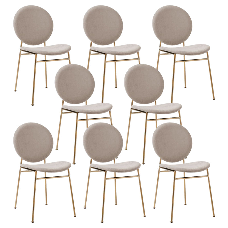 Metal Legs Dining Chairs Fabric Armless Dining Side Chair for Home
