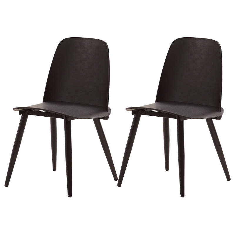 Scandinavian Plastic Dining Chairs Armless Low Back Dining Side Chair