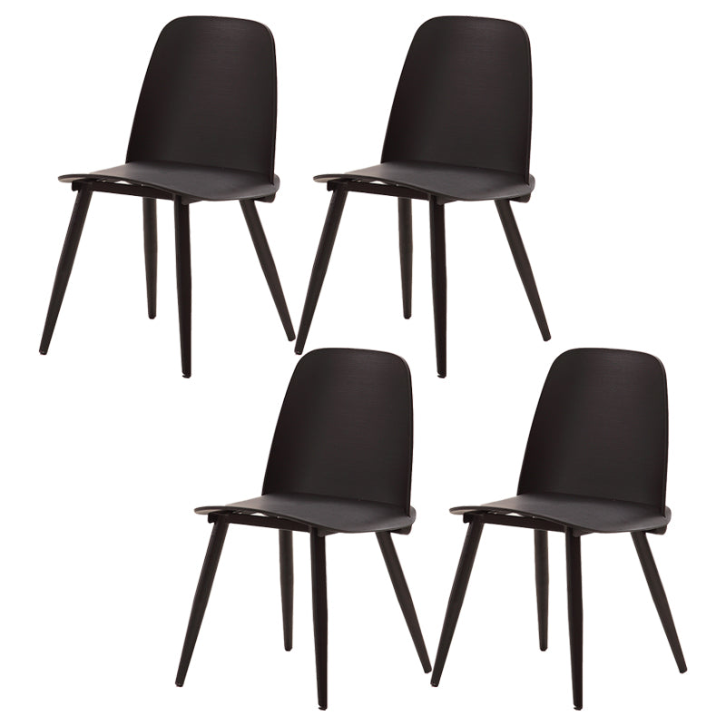 Scandinavian Plastic Dining Chairs Armless Low Back Dining Side Chair