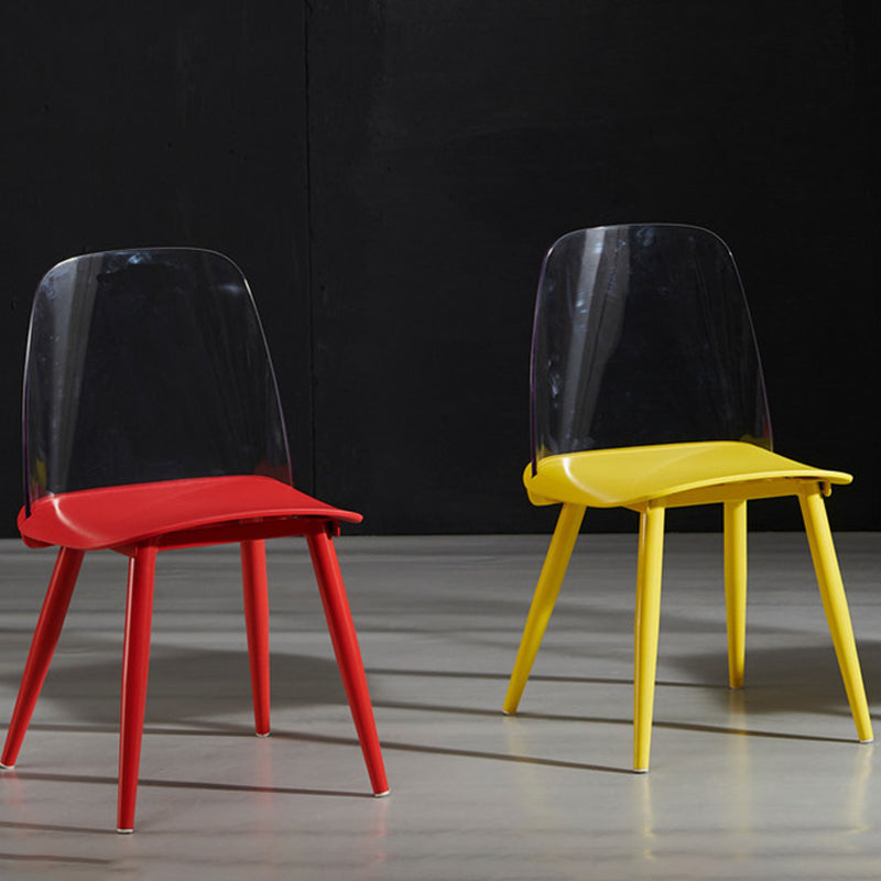 Scandinavian Plastic Dining Chairs Armless Low Back Dining Side Chair