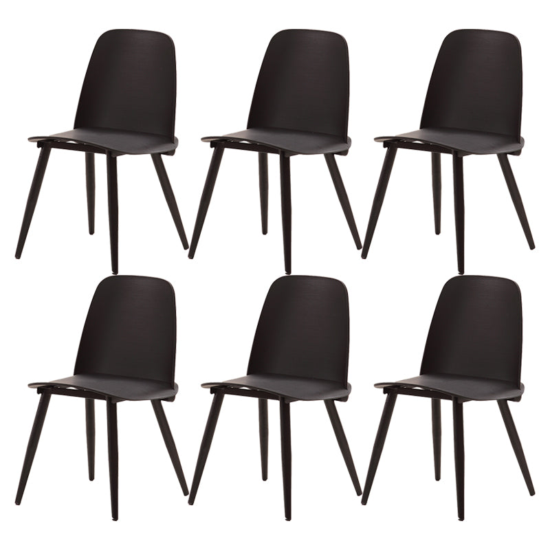 Scandinavian Plastic Dining Chairs Armless Low Back Dining Side Chair