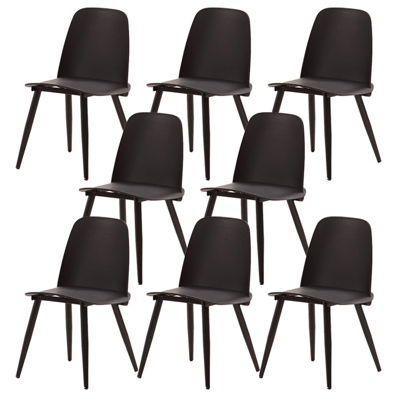 Scandinavian Plastic Dining Chairs Armless Low Back Dining Side Chair
