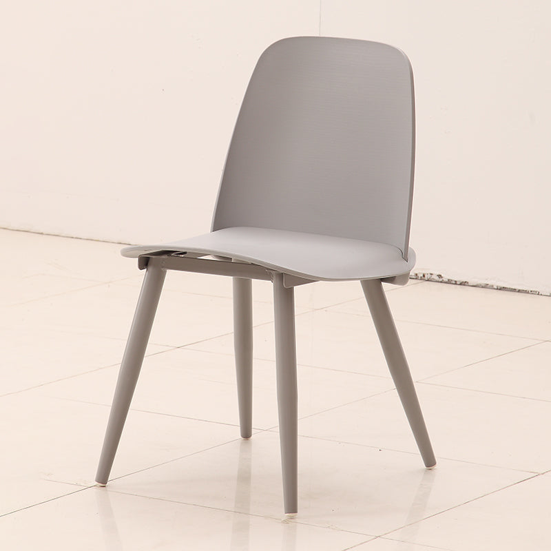 Scandinavian Plastic Dining Chairs Armless Low Back Dining Side Chair