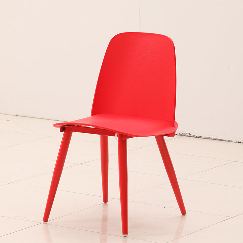 Scandinavian Plastic Dining Chairs Armless Low Back Dining Side Chair
