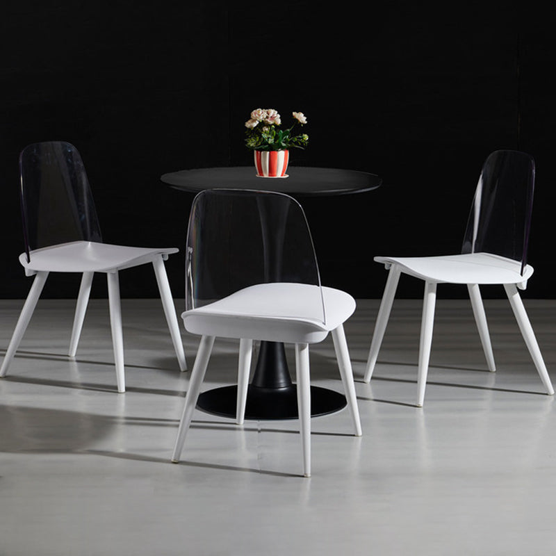Scandinavian Plastic Dining Chairs Armless Low Back Dining Side Chair