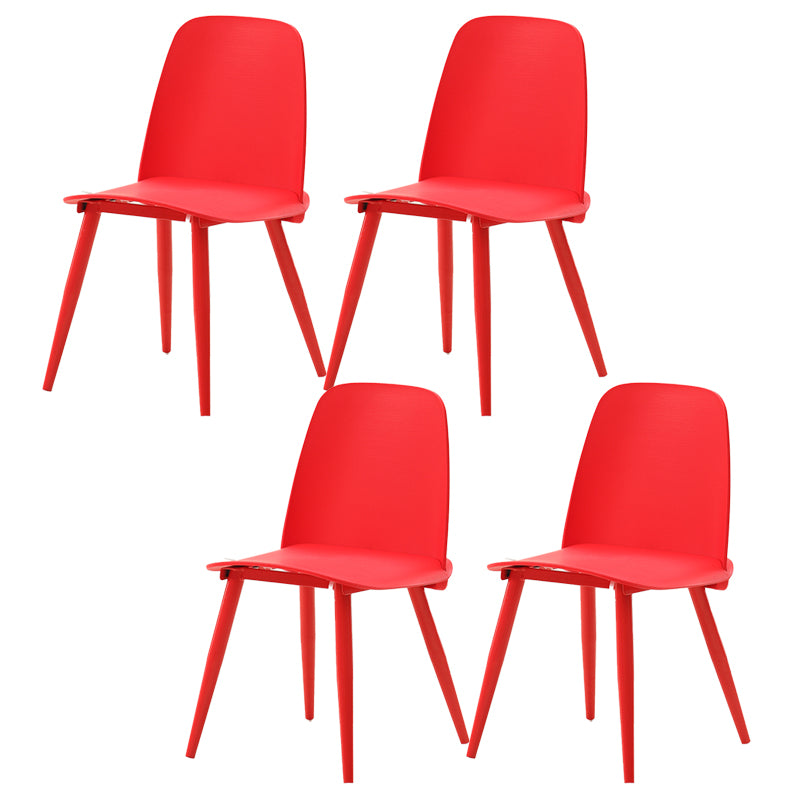 Scandinavian Plastic Dining Chairs Armless Low Back Dining Side Chair