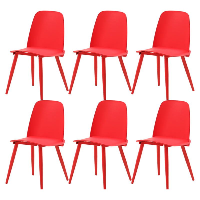 Scandinavian Plastic Dining Chairs Armless Low Back Dining Side Chair