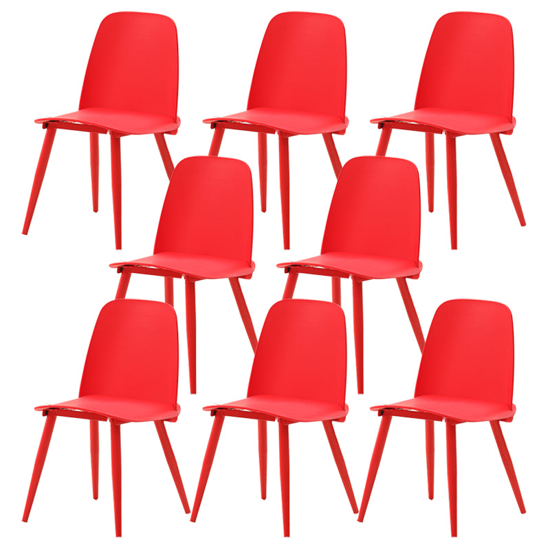 Scandinavian Plastic Dining Chairs Armless Low Back Dining Side Chair