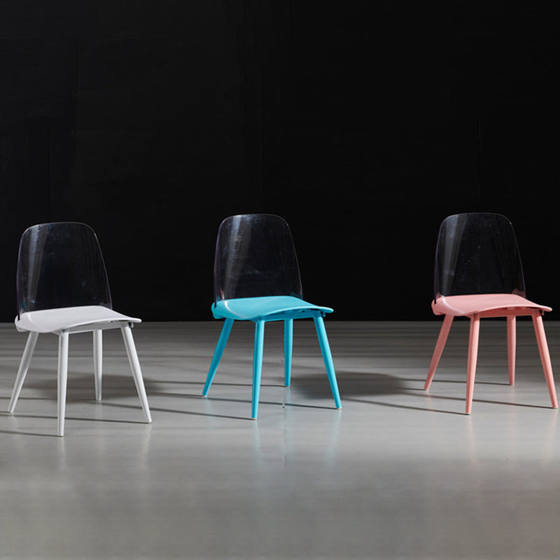 Scandinavian Plastic Dining Chairs Armless Low Back Dining Side Chair