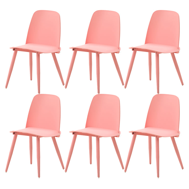 Scandinavian Plastic Dining Chairs Armless Low Back Dining Side Chair